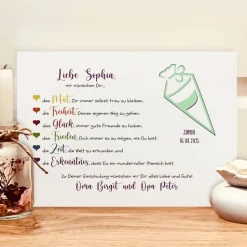 Personalisiertes Geldgeschenk zur Einschulung im Bilderrahmen mit Name & Datum – Kreatives Andenken zum Schulanfang