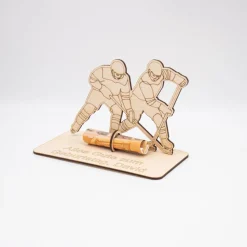 Personalisiertes Geldgeschenk Eishockey aus Holz – Geschenk für Eishockey-Fans
