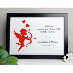 personalisiertes Geldgeschenk zur Hochzeit | zum Jubiläum - Motiv Amor