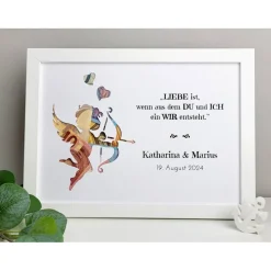 personalisiertes Geldgeschenk zur Hochzeit | zum Jubiläum - Motiv Amor