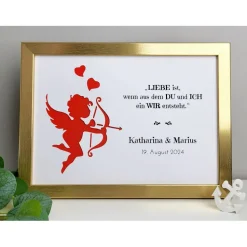 personalisiertes Geldgeschenk zur Hochzeit | zum Jubiläum - Motiv Amor
