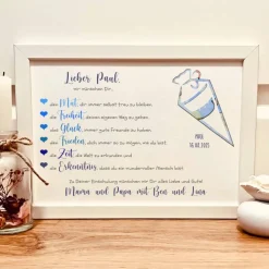 Personalisiertes Geldgeschenk zum Schulanfang für Jungen | Einschulungsgeschenk mit Namen und Datum