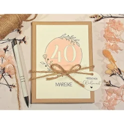 Personalisiertes Geldgeschenk 40. Geburtstag – Geschenkbox mit Namen & Karte
