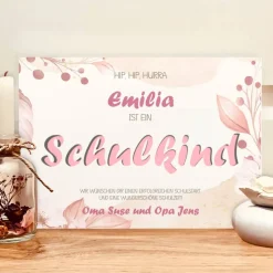 Personalisiertes Geldgeschenk Einschulung Mädchen – Erinnerungsstück Bilderrahmen Schulkind mit Name