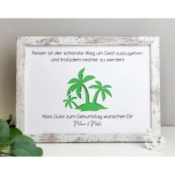 Personalisiertes Geldgeschenk zum Geburtstag - Motiv Karibik