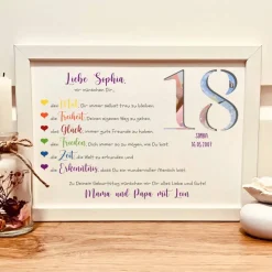 Personalisiertes Geldgeschenk zum 18.Geburtstag – Unvergessliches Geschenk zum Geburtstag mit Namen & Herzenswünschen