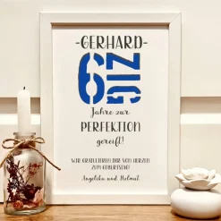 Personalisiertes Geldgeschenk zum 60. Geburtstag mit Selbstironie im Bilderrahmen