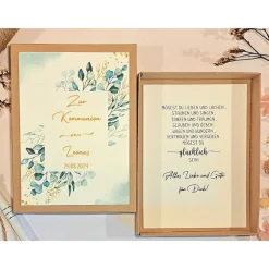 Personalisiertes Geldgeschenk zur Kommunion – Geschenkbox mit Namen & Glückwunschkarte