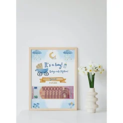 Personalisiertes Geldgeschenk zur Geburt | It's a boy | Geschenk zur Geburt A4 |