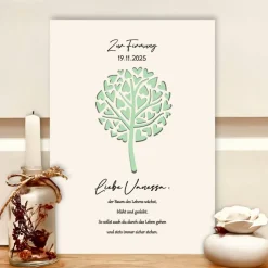 Personalisiertes Geldgeschenk zur Firmung – Bilderrahmen Lebensbaum mit Namen & Datum – Geschenkidee für Mädchen & Jungen