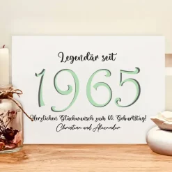 Personalisiertes Geldgeschenk zum Geburtstag – Bilderrahmen „Legendär seit Wunschjahr“ – Geschenkidee für Männer & Frauen