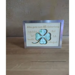 Personalisiertes Geldgeschenk Holzrahmen – Wunscherfüller Geschenk Geburtstag Hochzeit mit Gravur