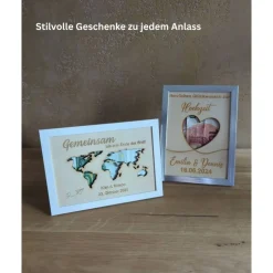 Personalisiertes Geldgeschenk Holzrahmen – Wunscherfüller Geschenk Geburtstag Hochzeit mit Gravur
