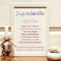 Personalisiertes Geldgeschenk zur Jugendweihe für Mädchen – Einzigartiger Bilderrahmen mit Name