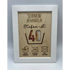 Personalisiertes Geldgeschenk aus Holz zum Geburtstag – Schonend Behandeln – Individuelle Jahreszahl & Größe wählbar