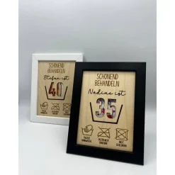 Personalisiertes Geldgeschenk aus Holz zum Geburtstag – Schonend Behandeln – Individuelle Jahreszahl & Größe wählbar