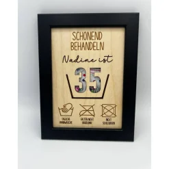 Personalisiertes Geldgeschenk aus Holz zum Geburtstag – Schonend Behandeln – Individuelle Jahreszahl & Größe wählbar