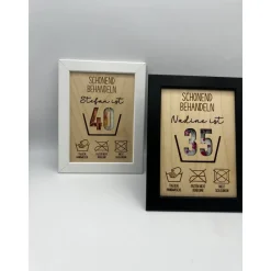 Personalisiertes Geldgeschenk aus Holz zum Geburtstag – Schonend Behandeln – Individuelle Jahreszahl & Größe wählbar