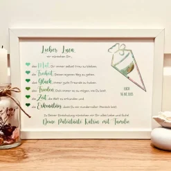 Personalisiertes Geldgeschenk zum Schulanfang | Einschulungsgeschenk mit Namen und Datum | Geld im Bild