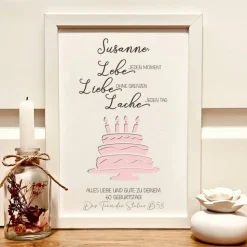 Personalisiertes Geldgeschenk zum 60. Geburtstag – Kreative Geschenkidee mit Torte & Spruch