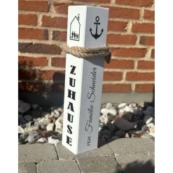 Personalisiertes Geschenk zum Einzug – Handgefertigte Deko für Haus & Garten mit Wunschtext