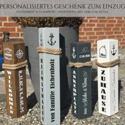 Personalisiertes Geschenk zum Einzug – Handgefertigte Deko für Haus & Garten mit Wunschtext