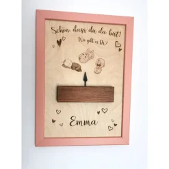 Personalisiertes Geschenk zur Geburt fürs Baby I Taufe I Stimmungsanzeiger I Geschenk für Eltern I lustiger Kreisel