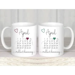 Personalisiertes Geschenk zur Hochzeit Tassen Set Brautpaar
