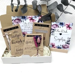 Personalisiertes Geschenk mit Trockenblumen für Frauen, Geburtstagsgeschenk für Schwester und Freundin