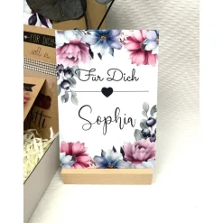 Personalisiertes Geschenk mit Trockenblumen für Frauen, Geburtstagsgeschenk für Schwester und Freundin