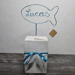 Personalisiertes Geschenk zur Kommunion, Taufe oder Geburt. Handmade