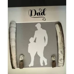 Personalisiertes Geschenk Vater Sohn – Handmade Bilderrahmen maritim mit Küsten-Deko