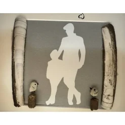 Personalisiertes Geschenk Vater Sohn – Handmade Bilderrahmen maritim mit Küsten-Deko