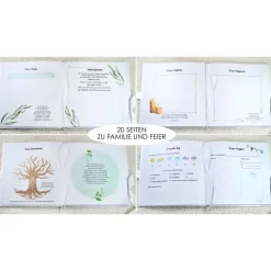 personalisiertes Gästebuch & Album zur Taufe mit Schmetterling, Rosen und Bändern auf Samt in Hellblau Babyblau