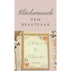 Personalisiertes Hochzeitsgeschenk – Romantische Geldgeschenkbox mit Rosenmotiv & Wunschtext