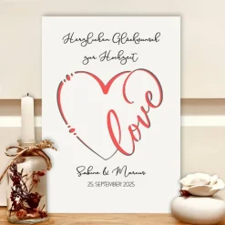 Personalisiertes Hochzeitsgeschenk – Geldgeschenk im Rahmen mit Namen & Datum – Kreatives Geschenk für Brautpaare