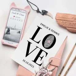 Personalisiertes Hochzeitsgeschenk | Pärchen Love Story | QrCode Geschenkkarte