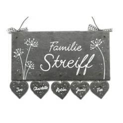 Personalisiertes Hochzeitsgeschenk: Handgemachtes Schiefer-Türschild Familie – Einzigartiges, hochwertiges Namensschild