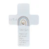 Personalisiertes Holzkreuz mit Regenbogen  – Geschenk zur Taufe, Geburt, Kommunion