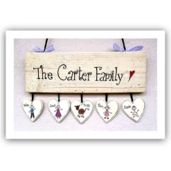Personalisiertes Holzschild Familie – Handgemachtes Türschild mit Name, Hochzeitsgeschenk, wetterfest