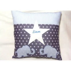 personalisiertes Kissen mit Name bestickt für Jungen und Mädchen Geschenk zur Geburt Taufe Einschulung Geburtstag