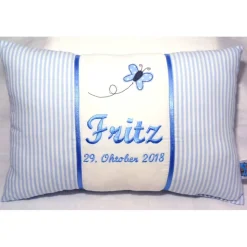 personalisiertes Kissen Namenskissen Geburtskissen für Jungen und Mädchen Geschenk zur Taufe Geburt Kommunion Einschulung