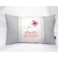 personalisiertes Kissen Namenskissen Geburtskissen für Jungen und Mädchen Geschenk zur Taufe Geburt Kommunion Einschulung