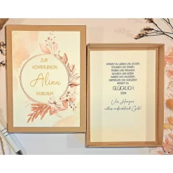 Personalisiertes Kommunionsgeschenk Mädchen – Geschenkbox mit Namen & Geldsäckchen