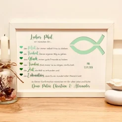 Personalisiertes Konfirmation Geschenk für Mädchen & Jungen – Kreatives Geldgeschenk im Bilderrahmen