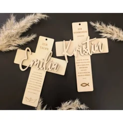 Personalisiertes Kreuz zur Taufe, Kommunion, Firmung, Konfirmation, Holzkreuz, Taufkreuz