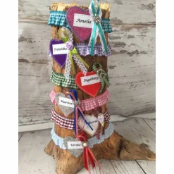 Personalisiertes Maßkrug-Strumpfband mit Karorüsche & Filzherz – Wiesn Krugband