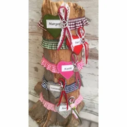 Personalisiertes Maßkrug-Strumpfband mit Karorüsche & Filzherz – Wiesn Krugband