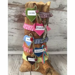 Personalisiertes Maßkrug-Strumpfband mit Karorüsche & Filzherz – Wiesn Krugband