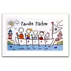 Personalisiertes maritimes Holztürschild Familie – Geschenk zum Umzug & Einzug, individuelles Haustürschild aus Holz handgemacht, wetterfestes Holzschild mit Name, einmaliges Familiengeschenk